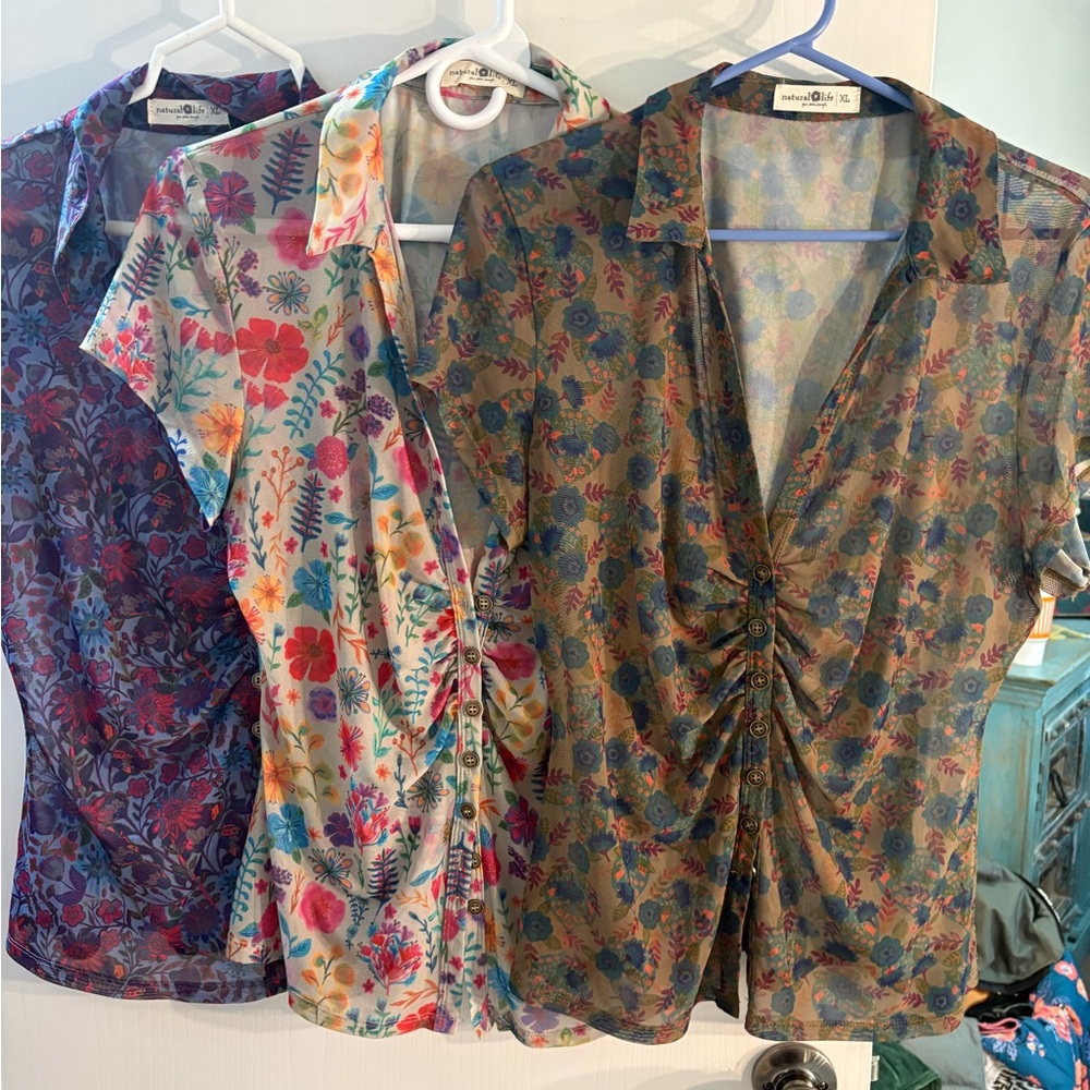 NATURAL LIFE Floral Blouses - Multicolor Set
